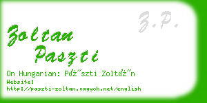 zoltan paszti business card